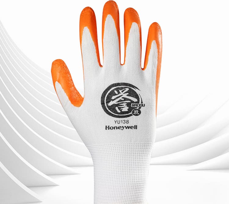 霍尼韦尔（Honeywell） YU138 誉系劳保手套 (13针白涤纶、掌浸乳胶起皱)